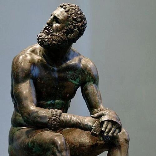 Antik yunan heykeli Apollonius dinlenen boksör
